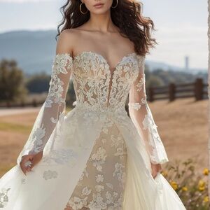COPY - Elegant Off-Shoulder Lace Wedding Dress